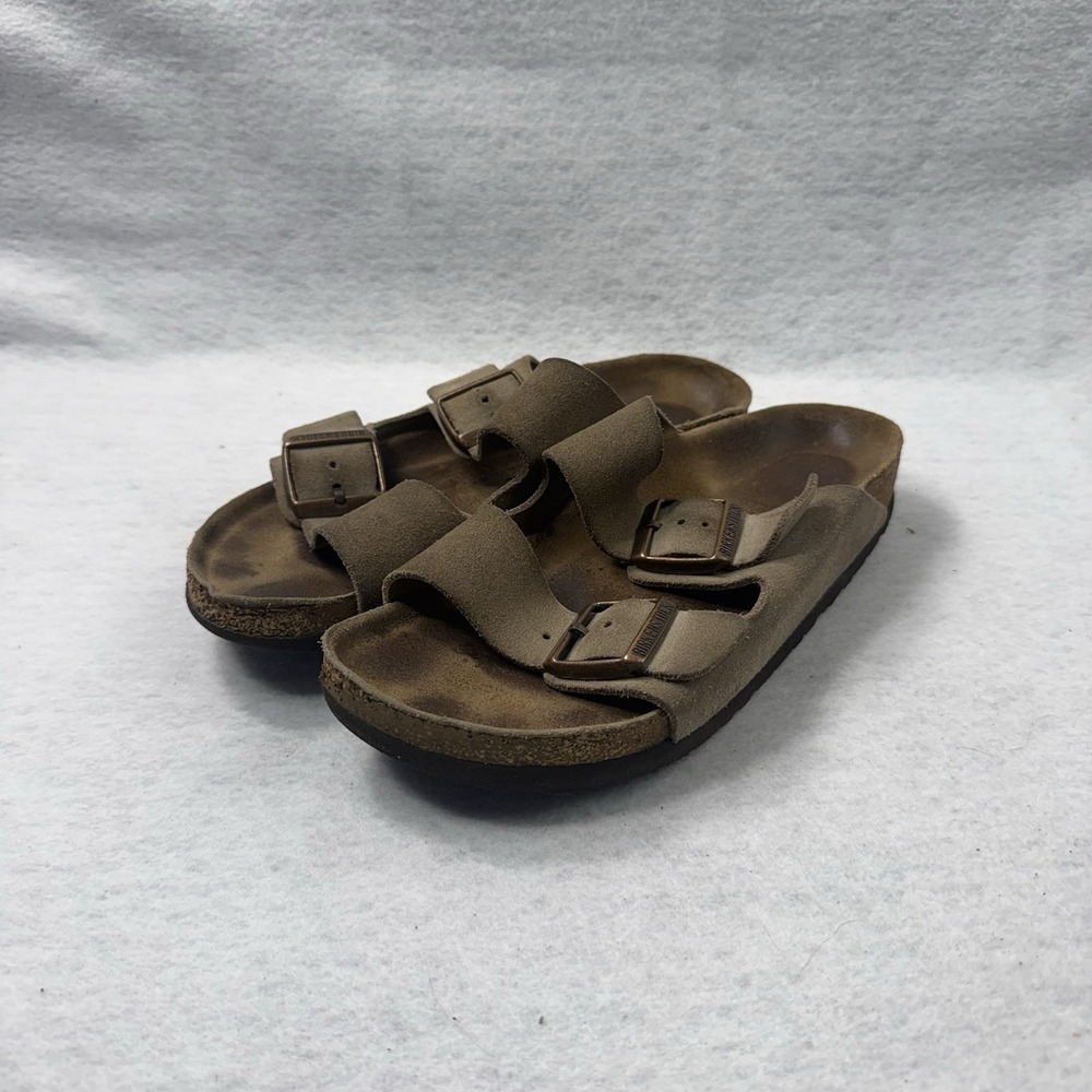 Birkenstock Arizona Suede Leather Sandals Taupe Brown EU 38 Women's 7.5